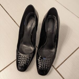 Bottega Veneta patent leather pumps block heels black size 36